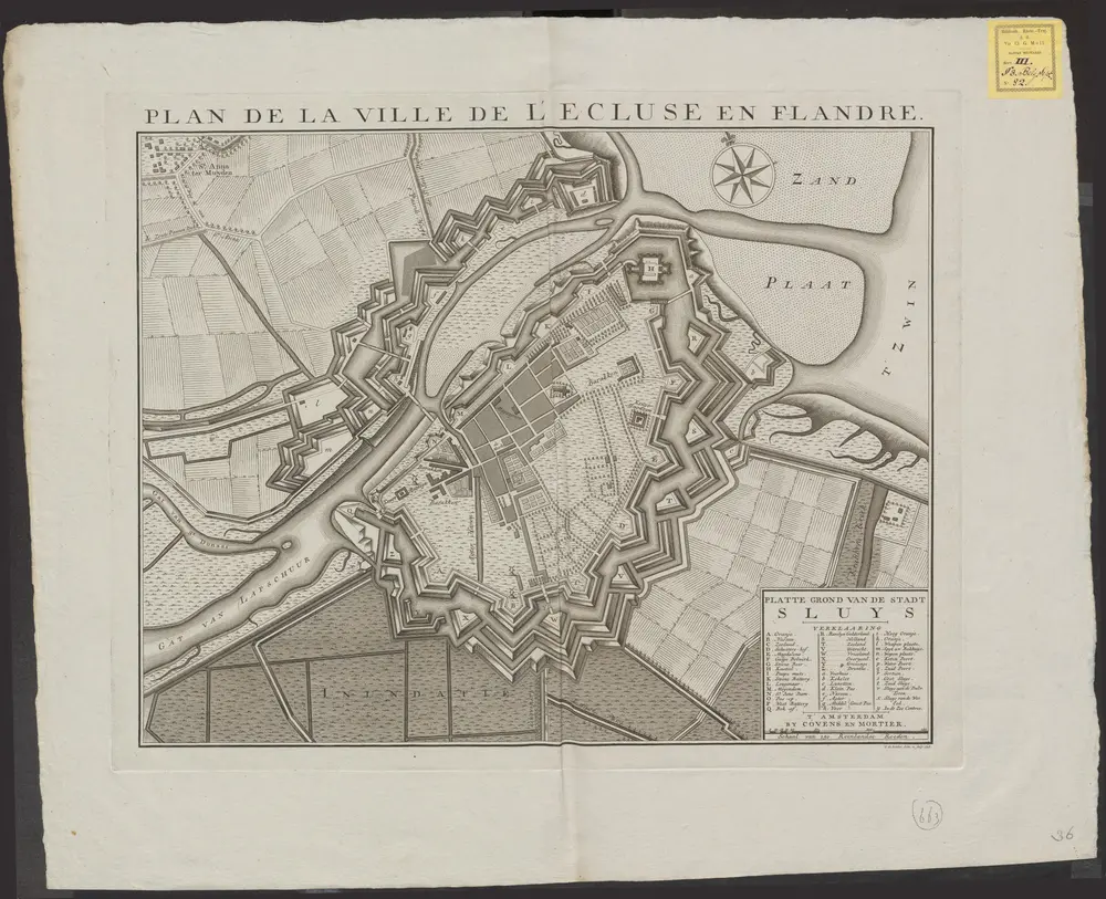 Plan de la Ville d l'Ecluse en Flandre