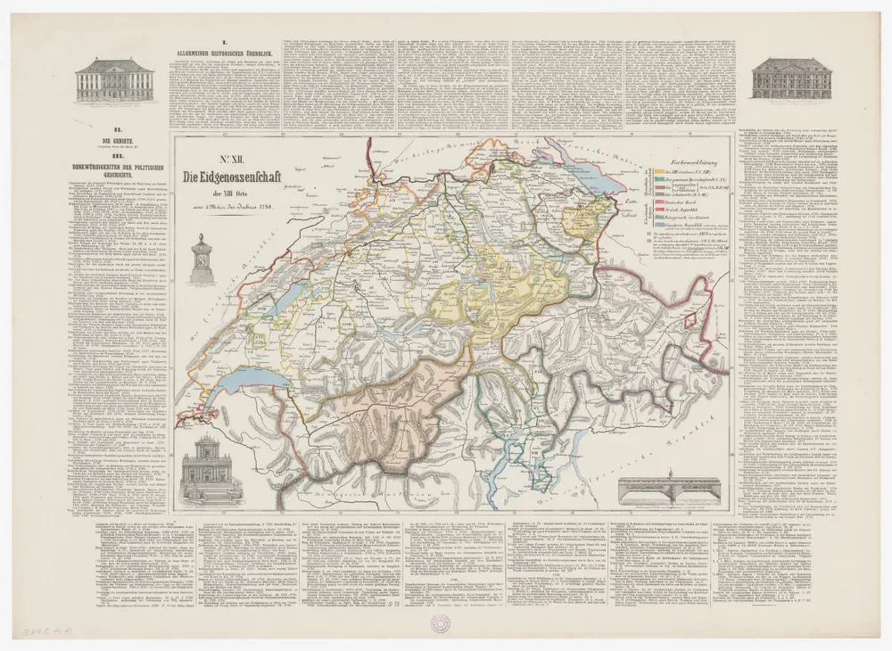 Geologische Spezialkarte des Grossherzogtums Baden, Blatt 144: Stühlingen: Karte XII: Die Eidgenossenschaft der Dreizehn Alten Orte am 5. März des Jahres 1798