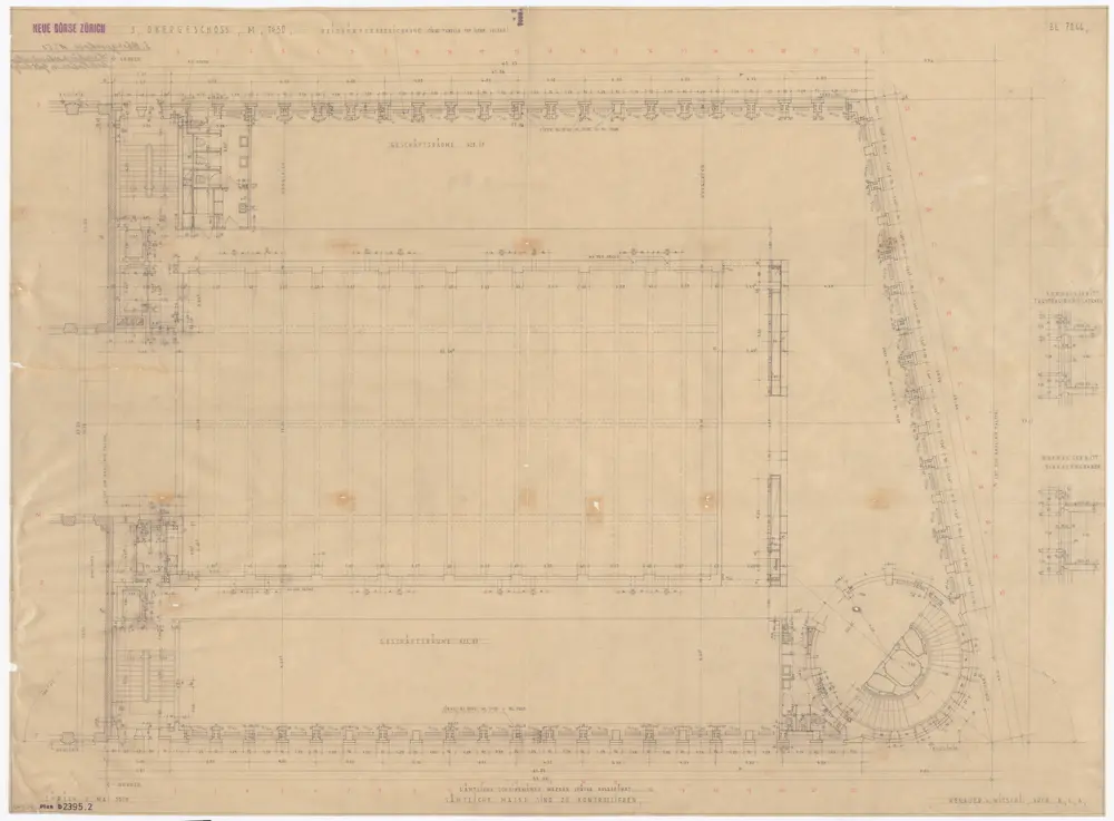 Börsengebäude, Bleicherweg 5: Grundrisse: 3. Obergeschoss; Grundriss