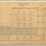 Projektierte Kaserne: Seitenfassade K; Ansicht