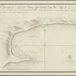 Hydrografische kaart getiteld plan van de Mossel Baay opgenomen door den Cap. ter Zee F. Duminy in den Jaar 1782 in deese ordre gebragt in 1785, volgens opservatien van voornoemde Cap. legt deese Baay 33- 57'42" Zuyder breedte en op 20- 4'34" lengte van Parijs, (A261).