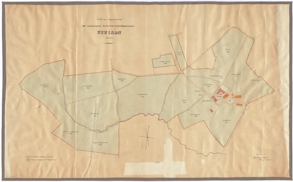 Uitikon: Arbeitserziehungsanstalt, Liegenschaften; Situationsplan