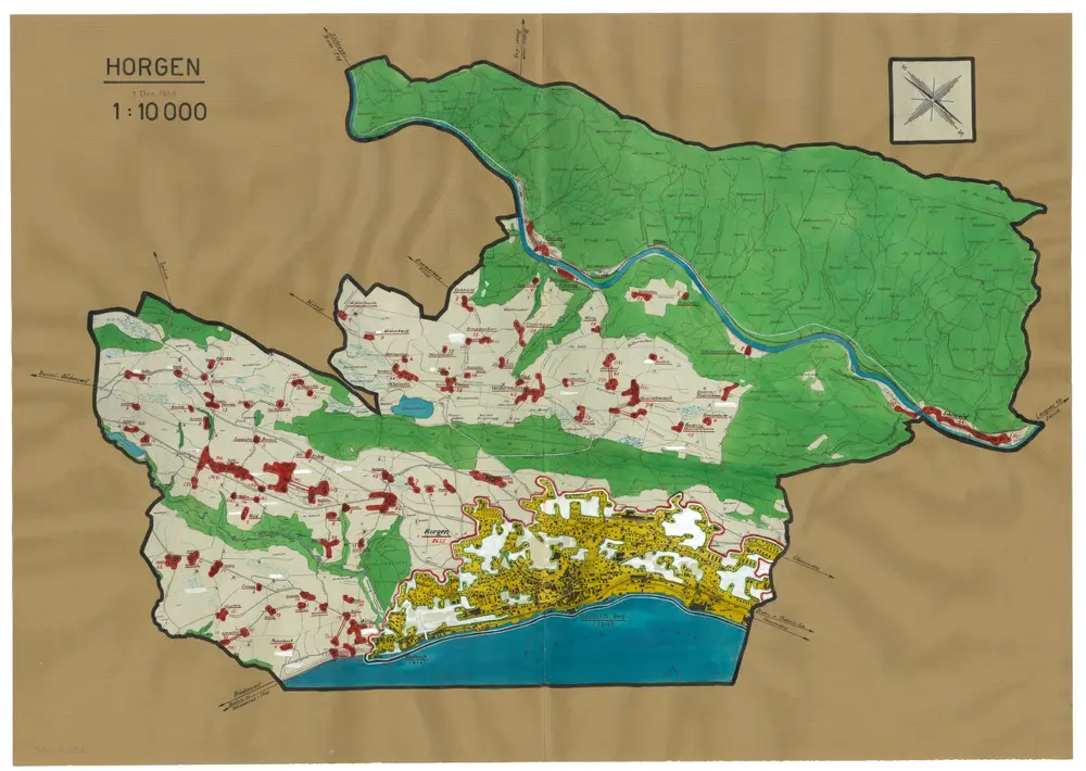 Horgen: Definition der Siedlungen für die eidgenössische Volkszählung am 01.12.1950; Siedlungskarte