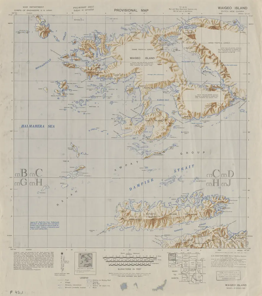 Waigeo Island / prepared under the direction of the Chief Engineer by Base Map Plant U.S. Army