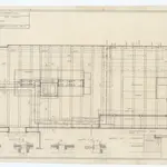 Kantonsschule Zürich, Rämistrasse 76: Einbau eines Laboratoriums im Dachstock: Leitungsplan; Grundriss und Schnitte