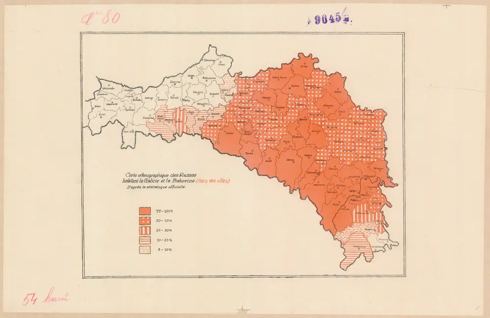 Carte ethnographique des Russes habitant la Galicie et la Bukovine