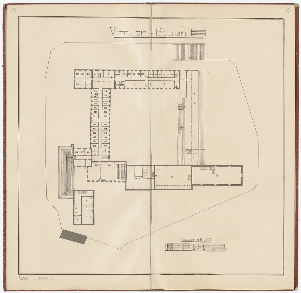 Kantonale Strafanstalt Oetenbach: 4. Boden; Grundriss