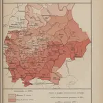 Karta Evropejskoj Rossīi s  pokazanīem  ostatka bez  chlěbov  ovsa i kartofelja na 1 dušu ob. pola