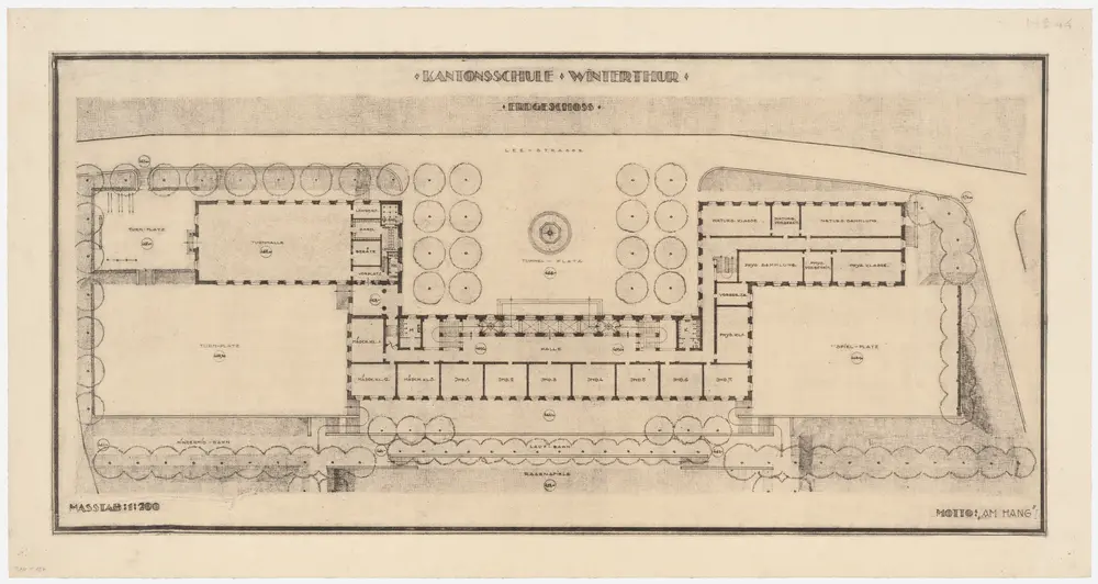 Winterthur: Kantonsschule; Projekt Am Hang; Erdgeschoss; Grundriss