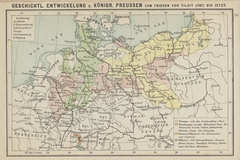 Geschichtl. Entwicklung d. Königr. Preussen vom Frieden von Tilsit (1807) bis jetzt