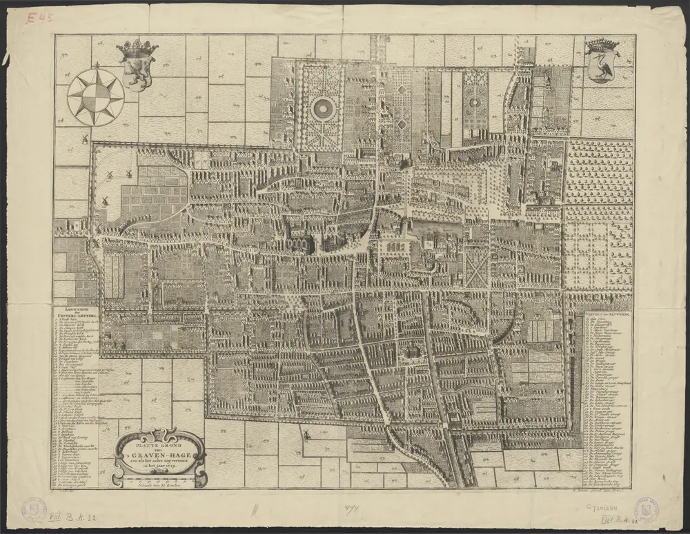 Platte grond van 's Graven-hage zoo als het zelve zig vertoont in het jaar 1729