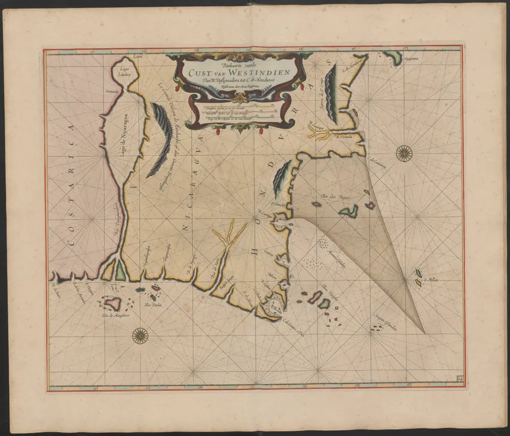 Paskaerte vande Cust van Westindien van R. Deaguadera tot C. de Honduras
