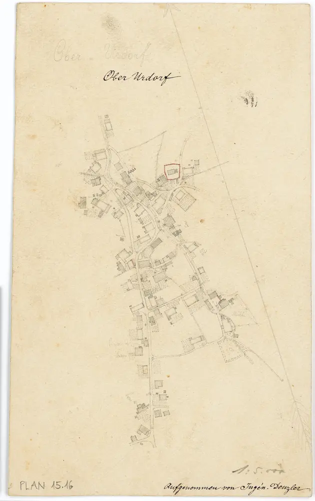 Vorlagen für die Topographische Karte des Kantons Zürich (Wild-Karte): Bezirk Zürich: Ortsplan: (Ober-)Urdorf