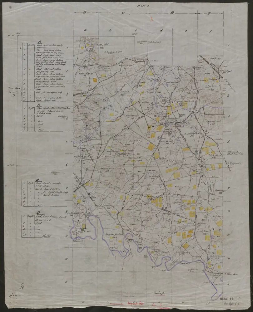 'Transvaal Manoeuvre Area. Surveyed by Capt. C. St B. Sladen Royal].E[ngineers]. & Lt. K.W. Lee R[oyal].F[ield].A[rtillery]. 1910/11.' - War Office ledger. Tracings