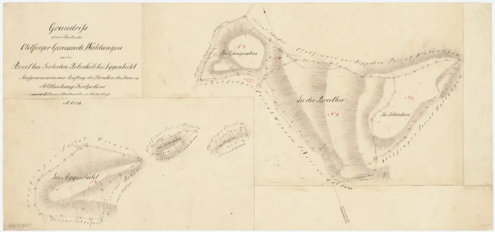 Otelfingen: Gemeindewaldung: Aggenbüel (Aggenbühl), Biberhölzli, Seeboden, Lehmgruben, Breitlen (In der Breiten), Schacheren (Schachen); Grundrisse