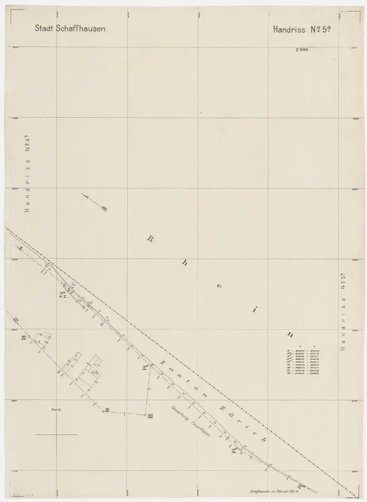 Grenze zwischen den Kantonen Zürich und Schaffhausen beim Rhein von Neuhausen SH bis Büsingen (Deutschland): Grundriss (Nr. 5 a, Punkte 19 - 19 a.3)