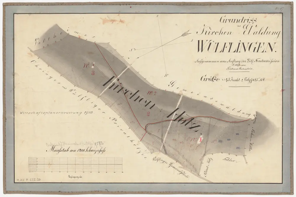 Wülflingen: Gemeinde- und Kirchgemeindewaldungen: Kirchgemeindewaldung Chilenholz (Kirchenholz); Grundriss