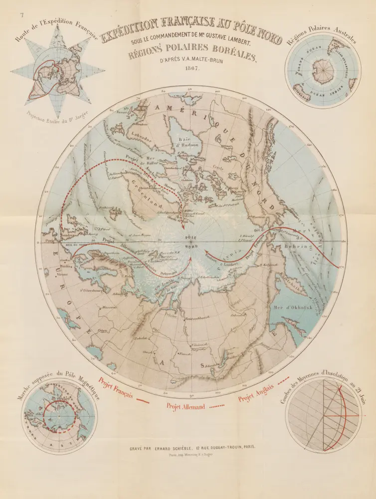 Les Voyageurs au pôle nord depuis les premières expéditions scandinaves jusqu'à celle de M. Gustave Lambert ... Avec une carte des régions boréales d'après V. A. Malte-Brun