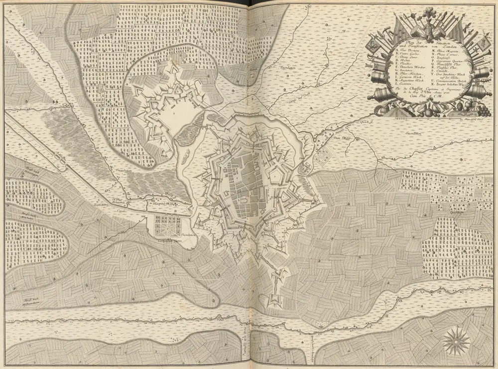 Plan der Situation und Fortification von Landau. [Karte], in: [Atlas factice], S. 282.