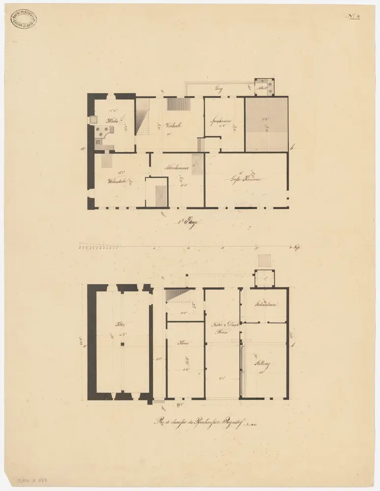 Regensdorf: Pfarrhaus, Erdgeschoss und 1. Stock; Grundrisse (Nr. 4)