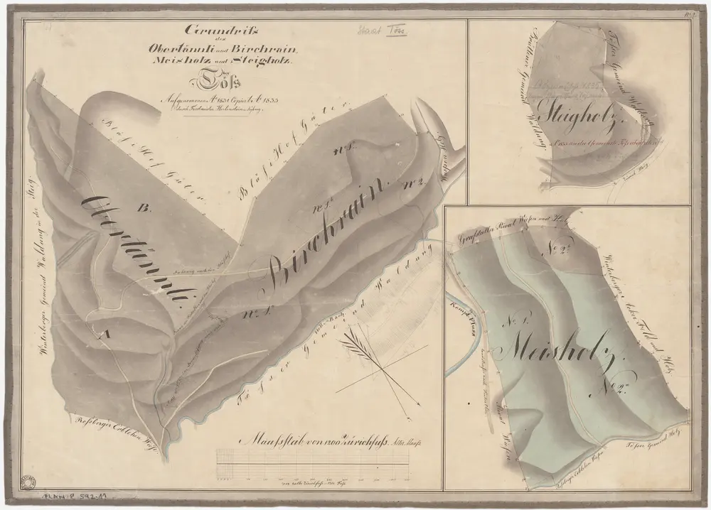 Winterthur, Töss, Lindau: Staatswaldung: Töss, Lindau: Obertännli, Birchrain, Meisholz, Steigholz; Grundrisse