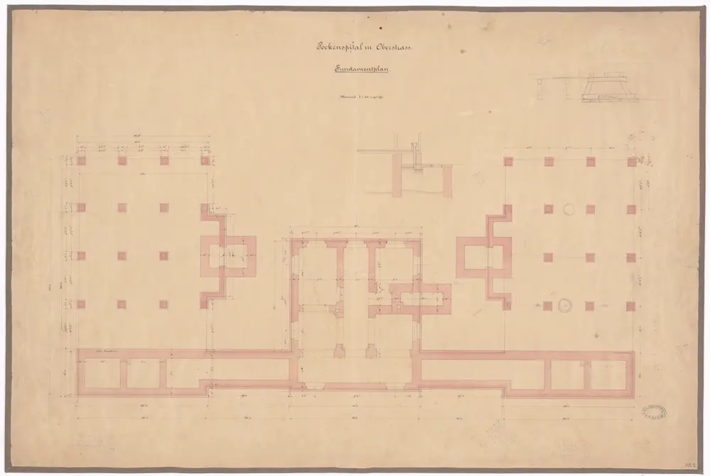 Pockenspital Oberstrass: Fundamentplan