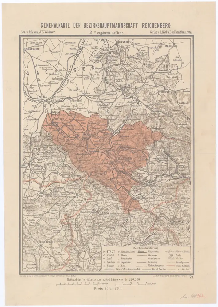 Generalkarte der Bezirkshauptmannschaft Reichenberg