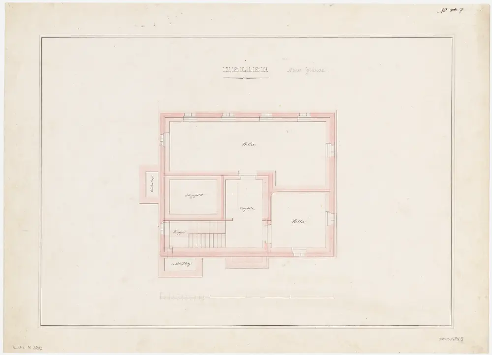 Fischenthal: Neues Pfarrhaus, Keller; Grundriss (Nr. 9)