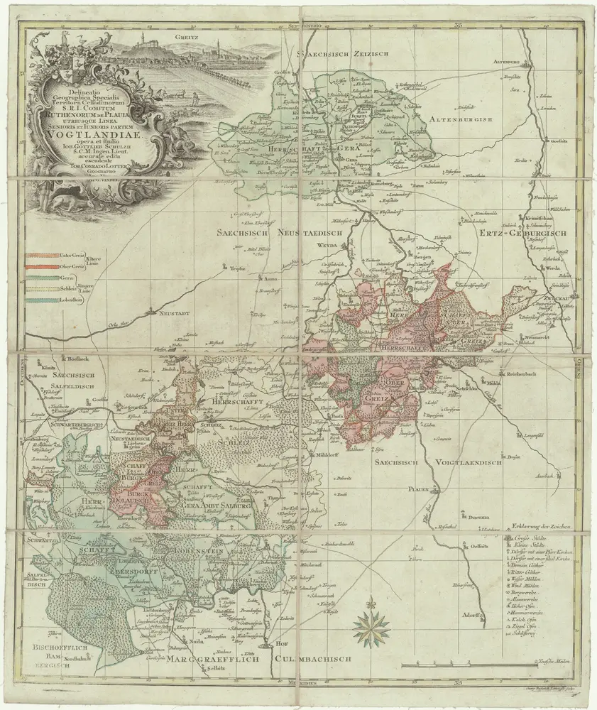 Delineatio geographica specialis territorii celsissimorum S. R. I. comitum Ruthenorum de Plauia utriusque linea senioris et iunioris partem Vogtlandiae