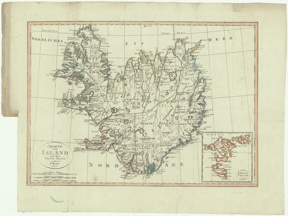 Charte von Island und den Färöer Inseln