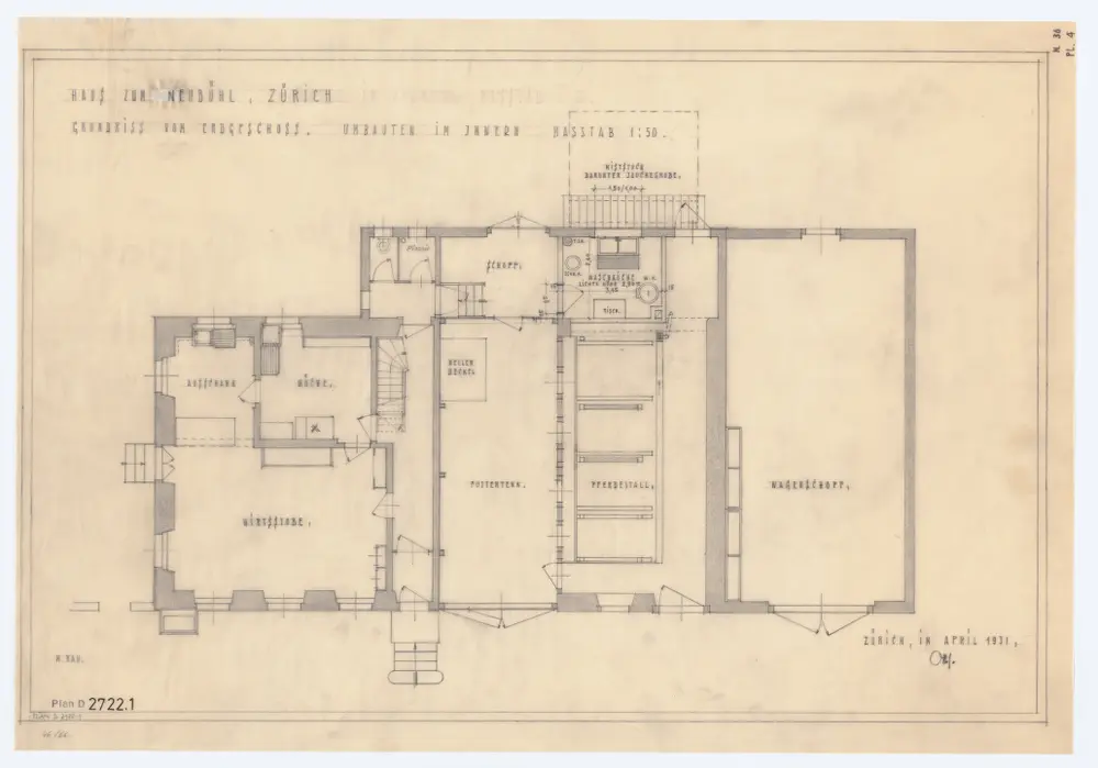 Haus zum Neubühl: Erdgeschoss; Grundriss