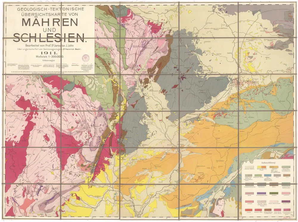 Geologisch-tektonische Übersichtskarte von Mähren und Schlesien