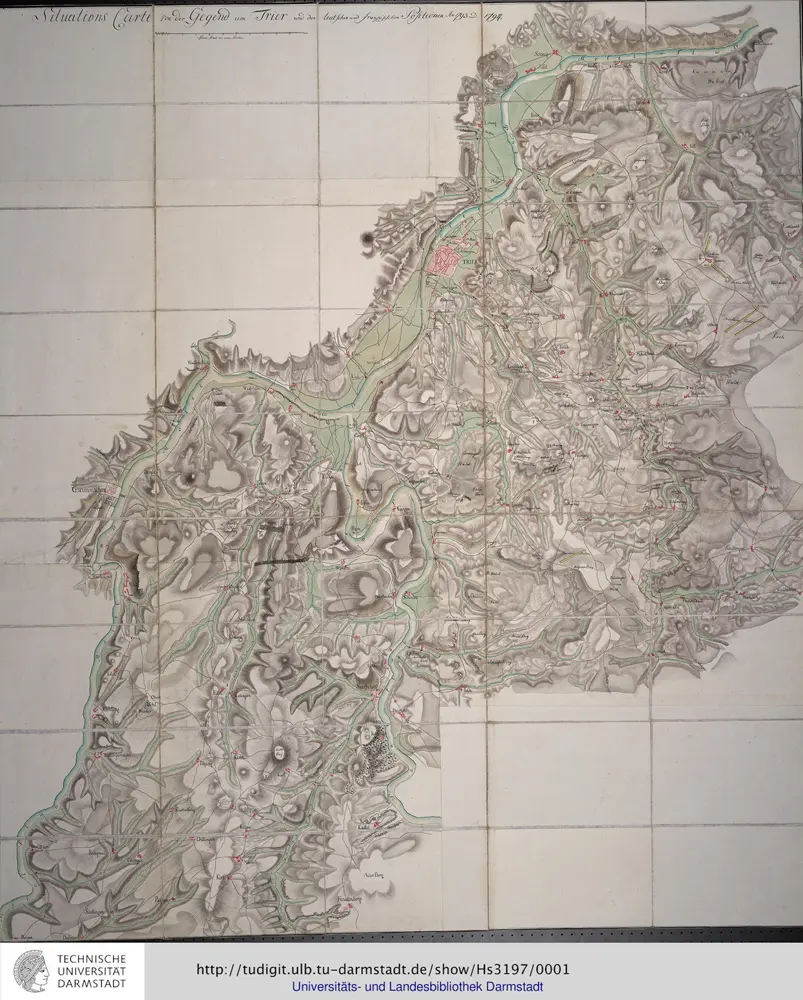 Situations Carte von der Gegend um Trier und den teutschen und französischen Positionen An. 1793 und 1794