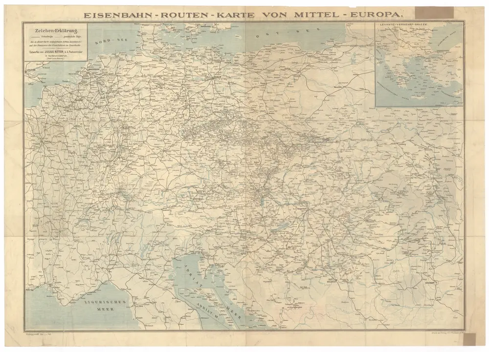 Eisenbahn-Routen-Karte von Mittel-Europa