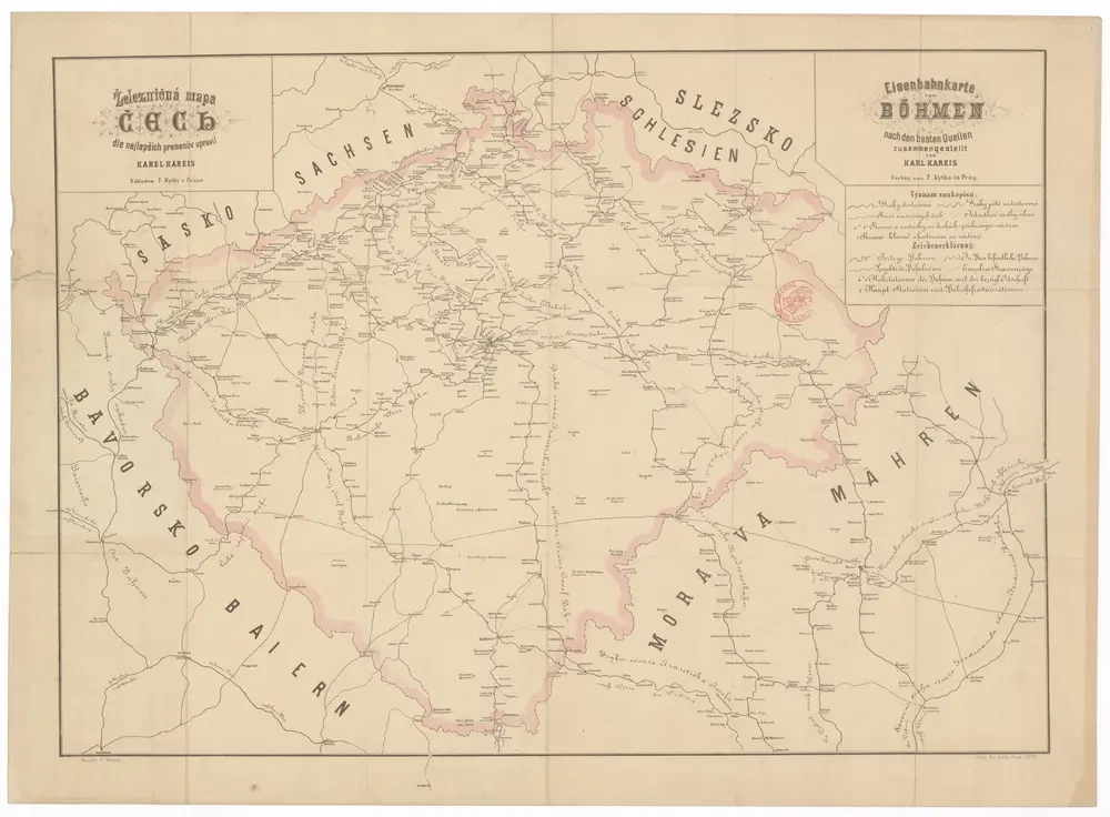 Železničná [sic] mapa Čech