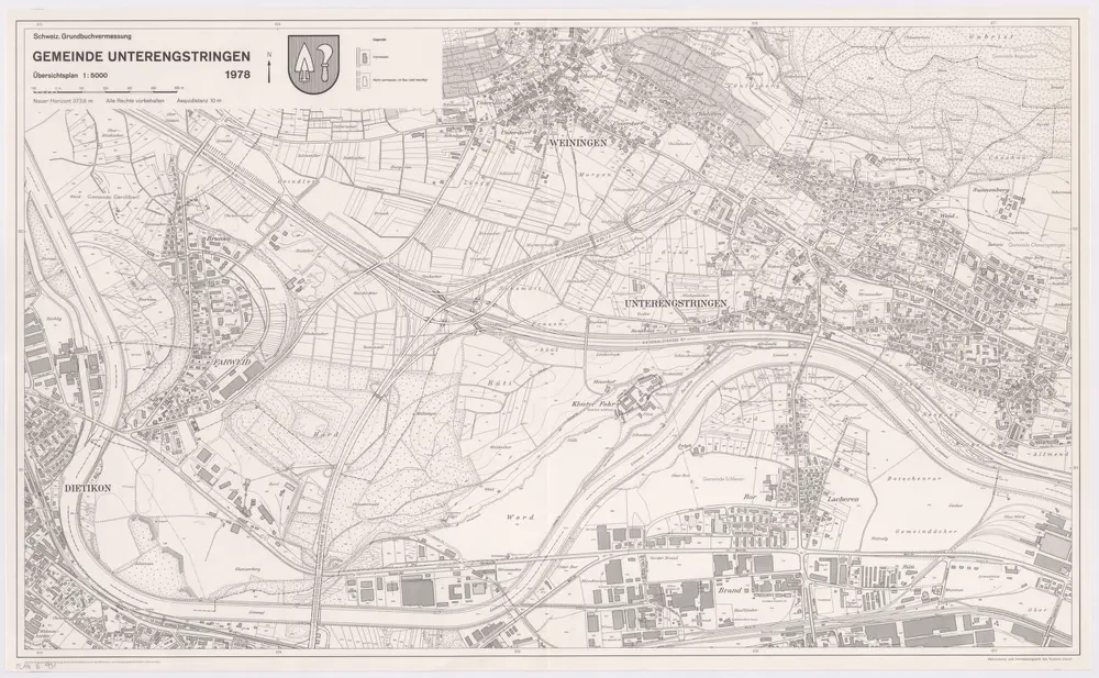 Unterengstringen: Gemeinde; Übersichtsplan (Schweizerische Grundbuchvermessung)