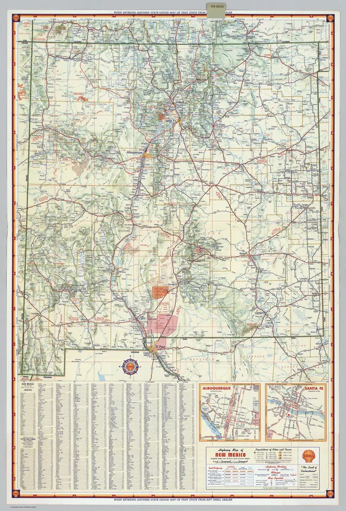 Shell Highway Map of New Mexico.