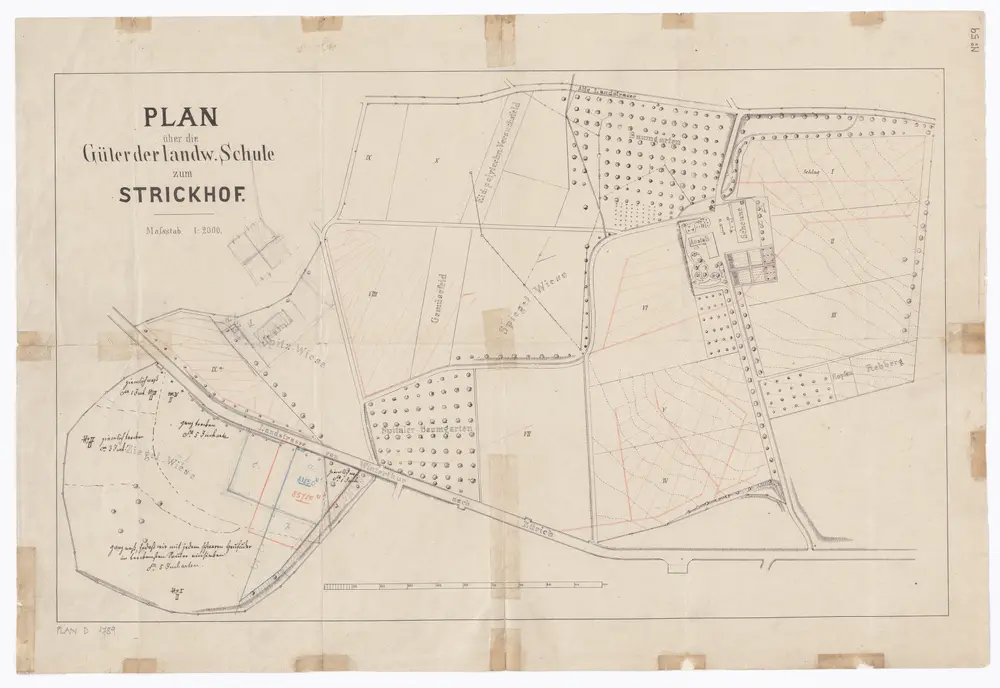 Strickhof, Güter der landwirtschaftlichen Schule; Situationsplan