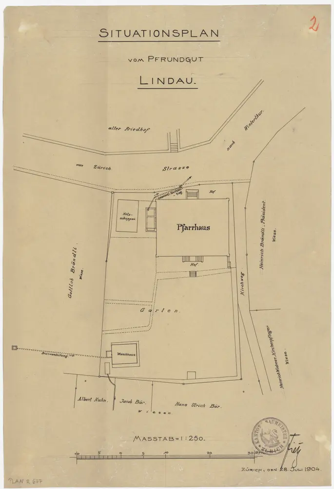 Lindau: Pfrundgut mit Pfarrhaus; Grundriss (Nr. 2)