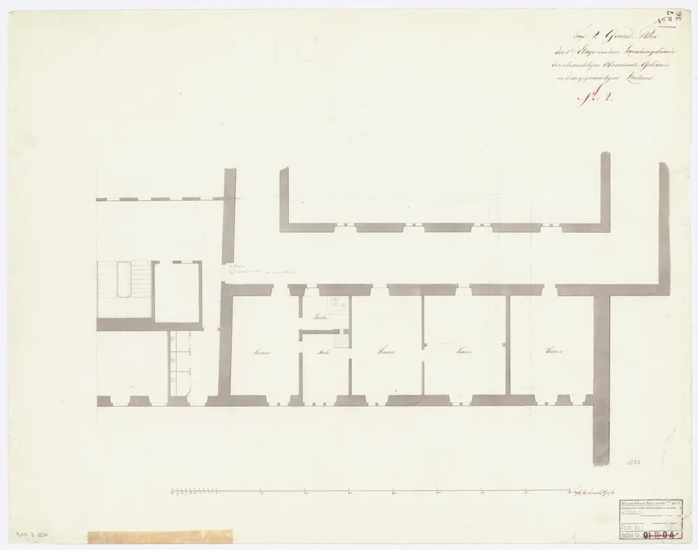 Obmannamt, Zwischengebäude: 1. Stock; Grundriss