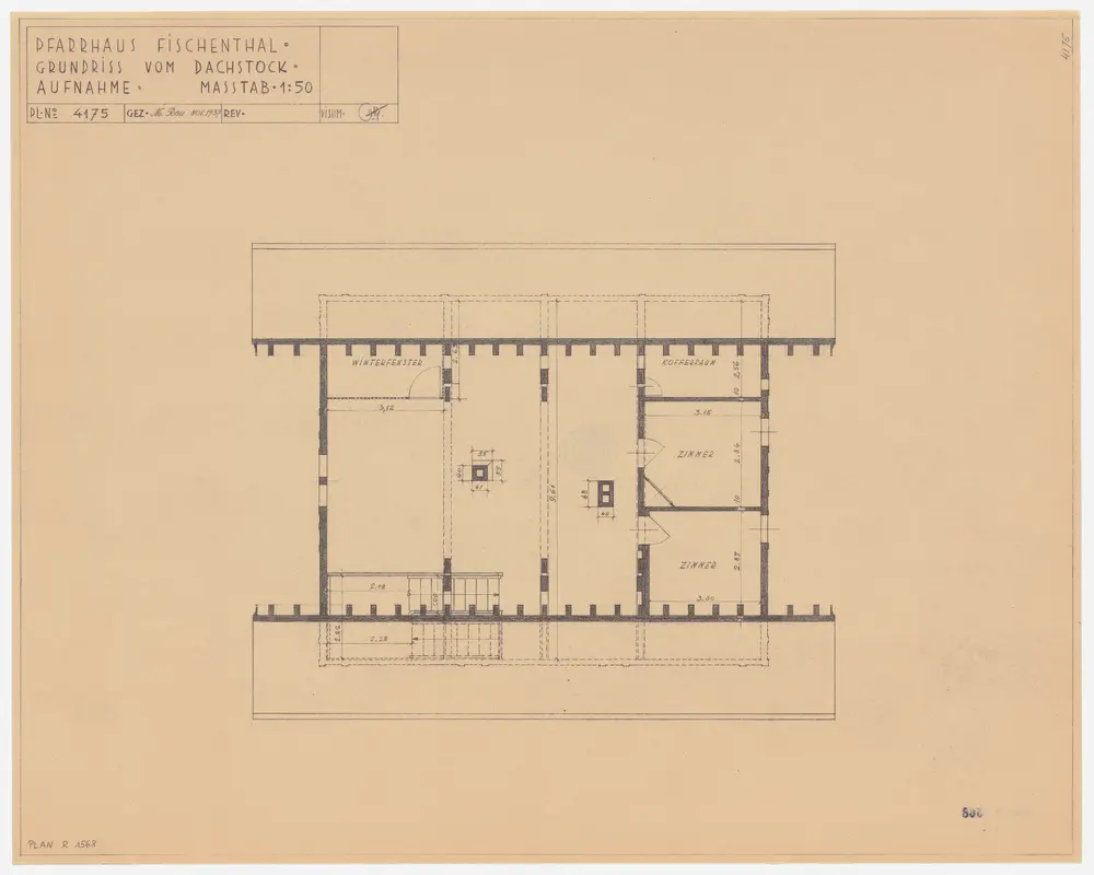 Fischenthal: Pfarrhaus, Dachgeschoss; Grundriss