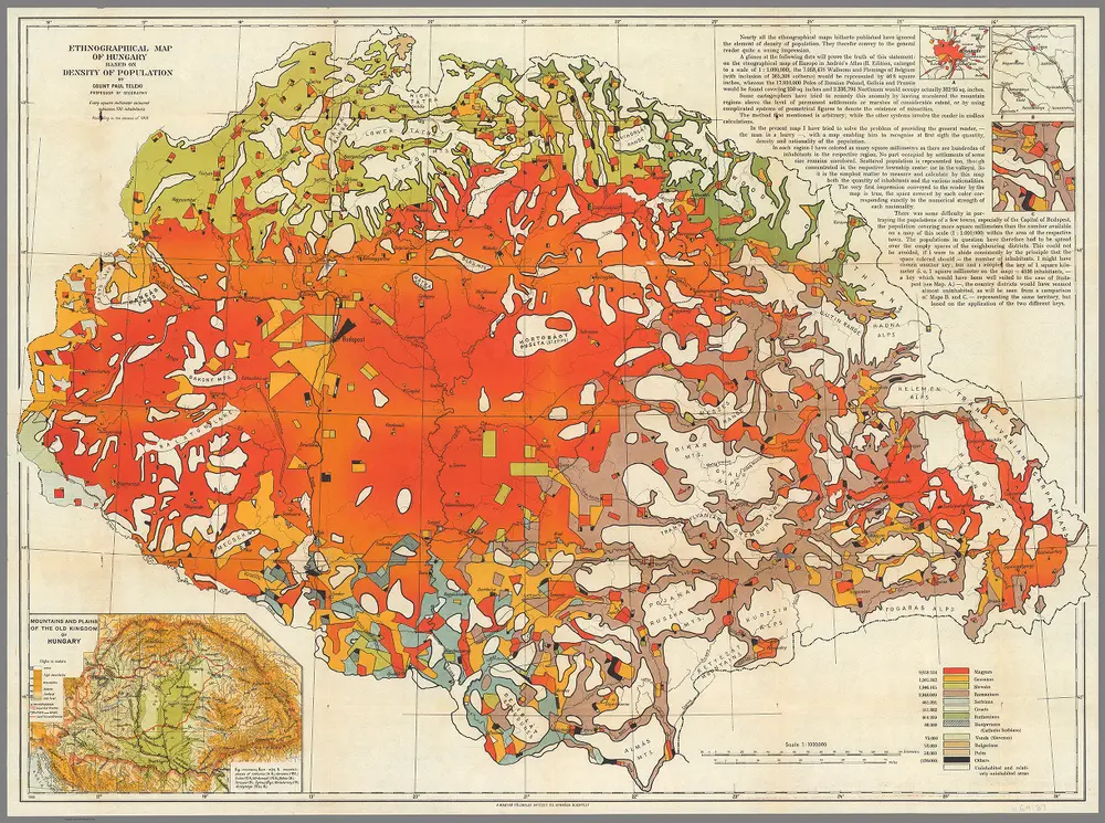 Ethnographic Map of Hungary Based on Density of Population