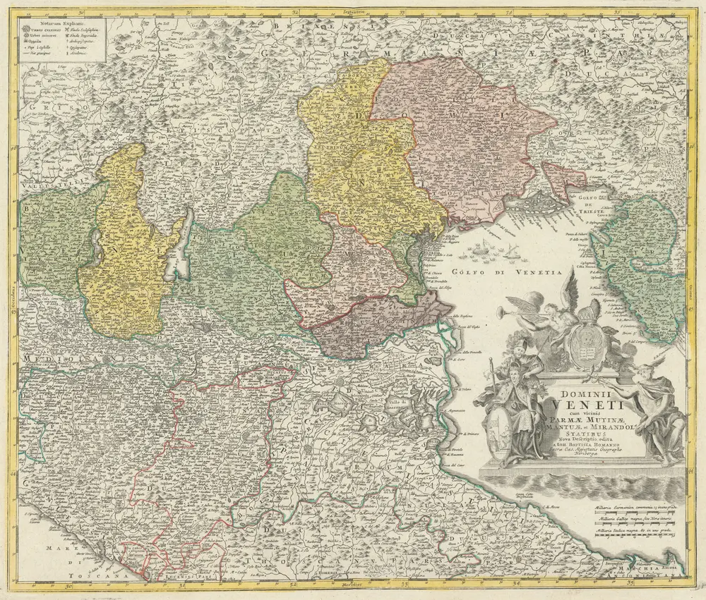 Dominii Veneti cum vicinis Parmae Mutinae, Mantuae et Mirandolae Statibus Nova Descriptio [...] [Karte], in: [Atlas factice], S. 99.