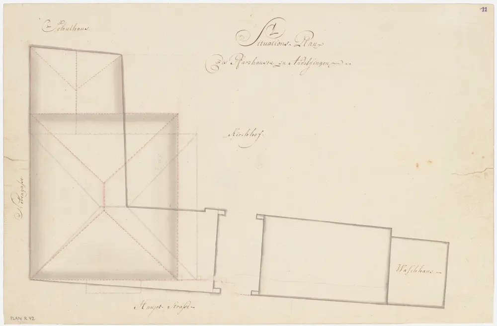 Andelfingen: Pfarrhaus, projektierter Um- bzw. Neubau; Grundriss (Nr. 11)