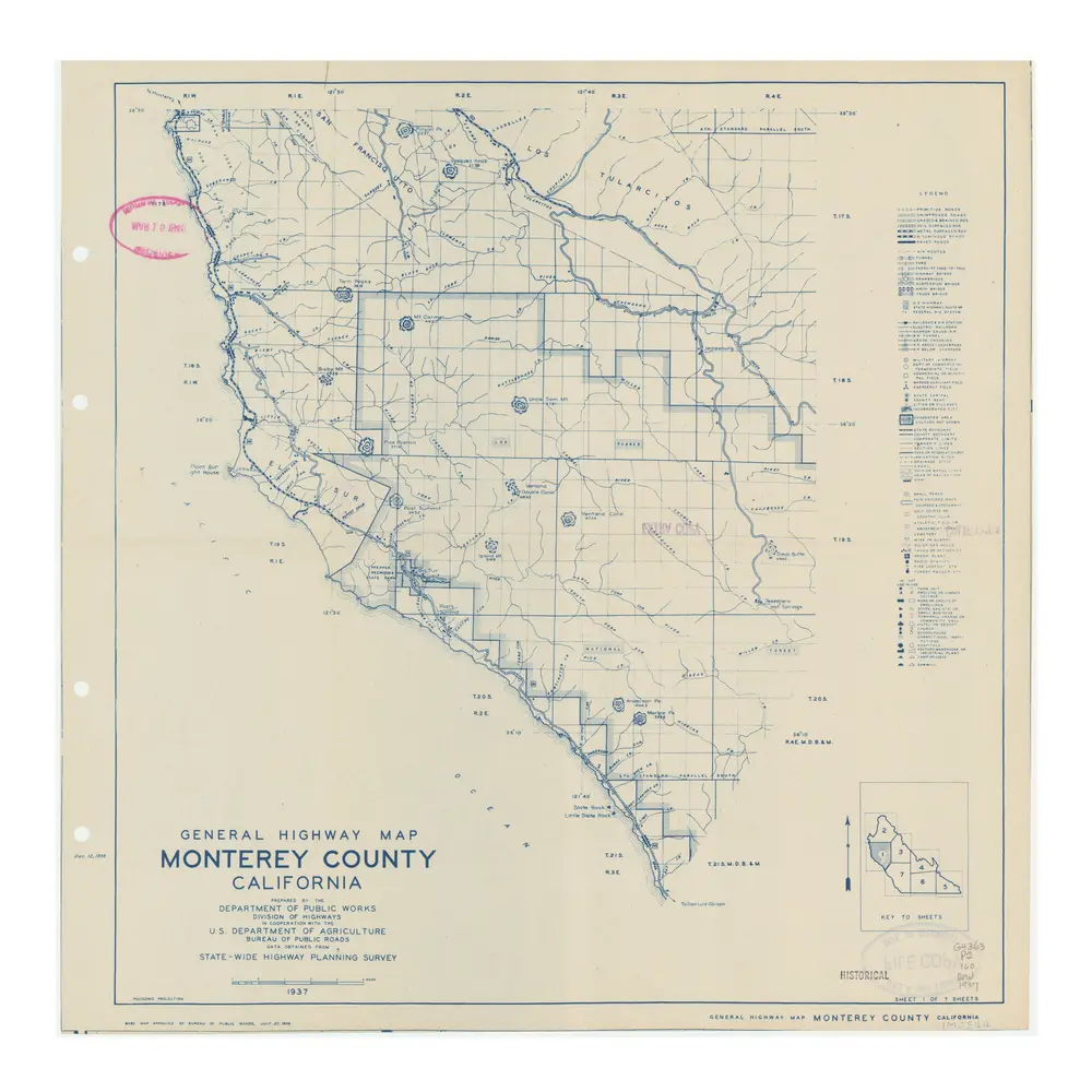 General Highway Map Monterey County California