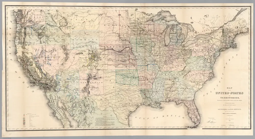 Map of the United States and Territories, 1869