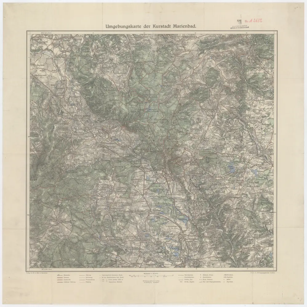 Umgebungskarte der Kurstadt Marienbad