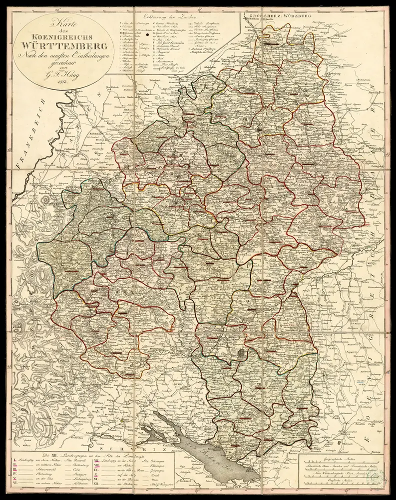 HStAS N 100_Nr. 28_ : "Karte des Koenigreiches Württemberg. Nach den neuesten Eintheilungen"