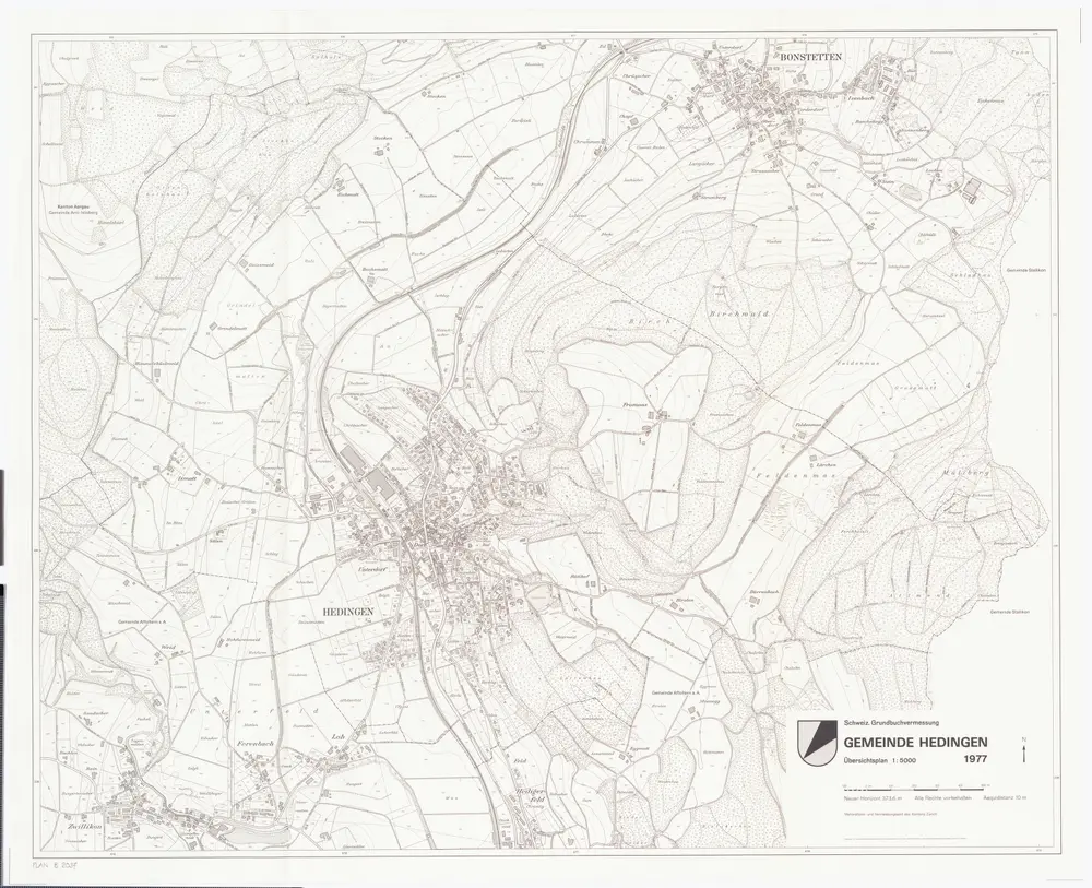 Hedingen: Gemeinde; Übersichtsplan (Schweizerische Grundbuchvermessung)
