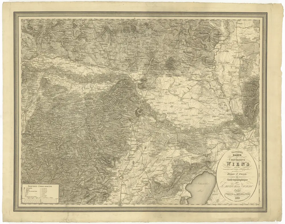 Topographische Karte der Umgebungen Wien's